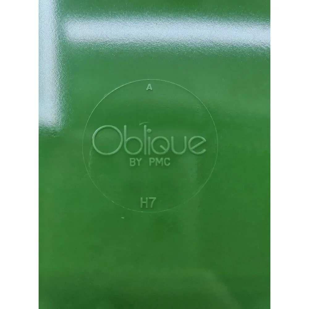 4 Vintage Oblique PMC Green Stacking Melamine Luncheon Plates 7 inch-FREE SHIP